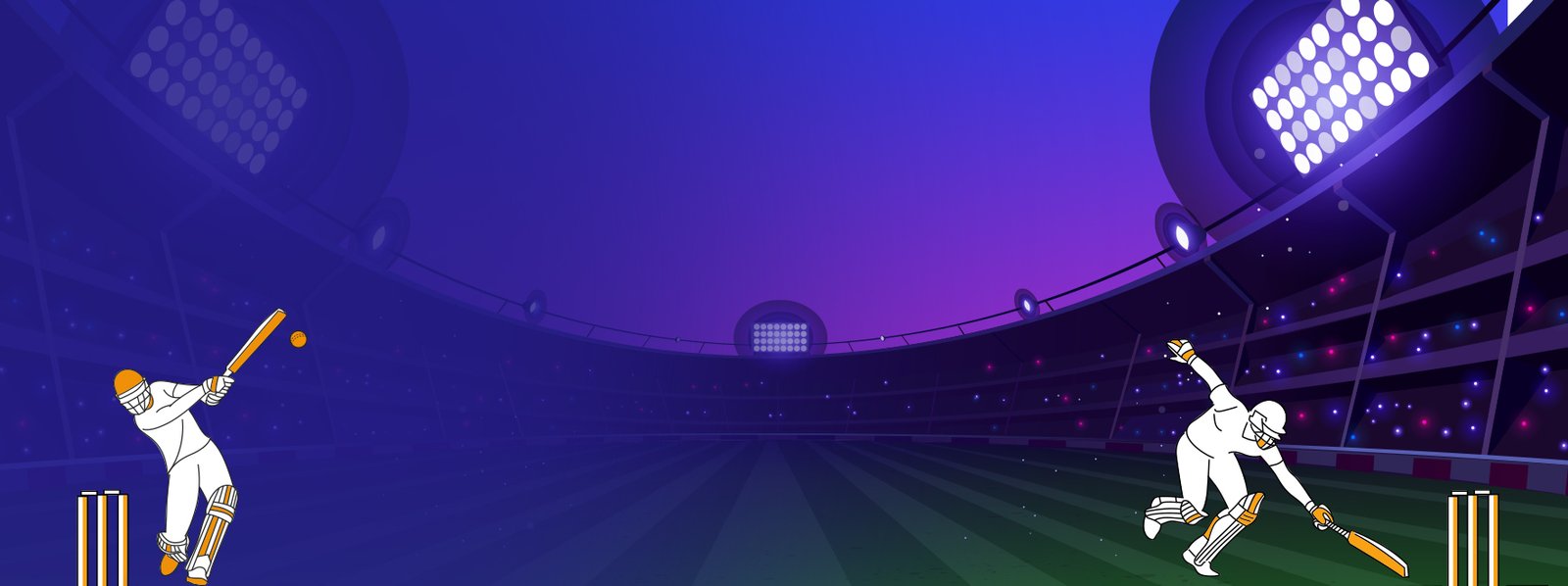 Cricket stadium at sunset